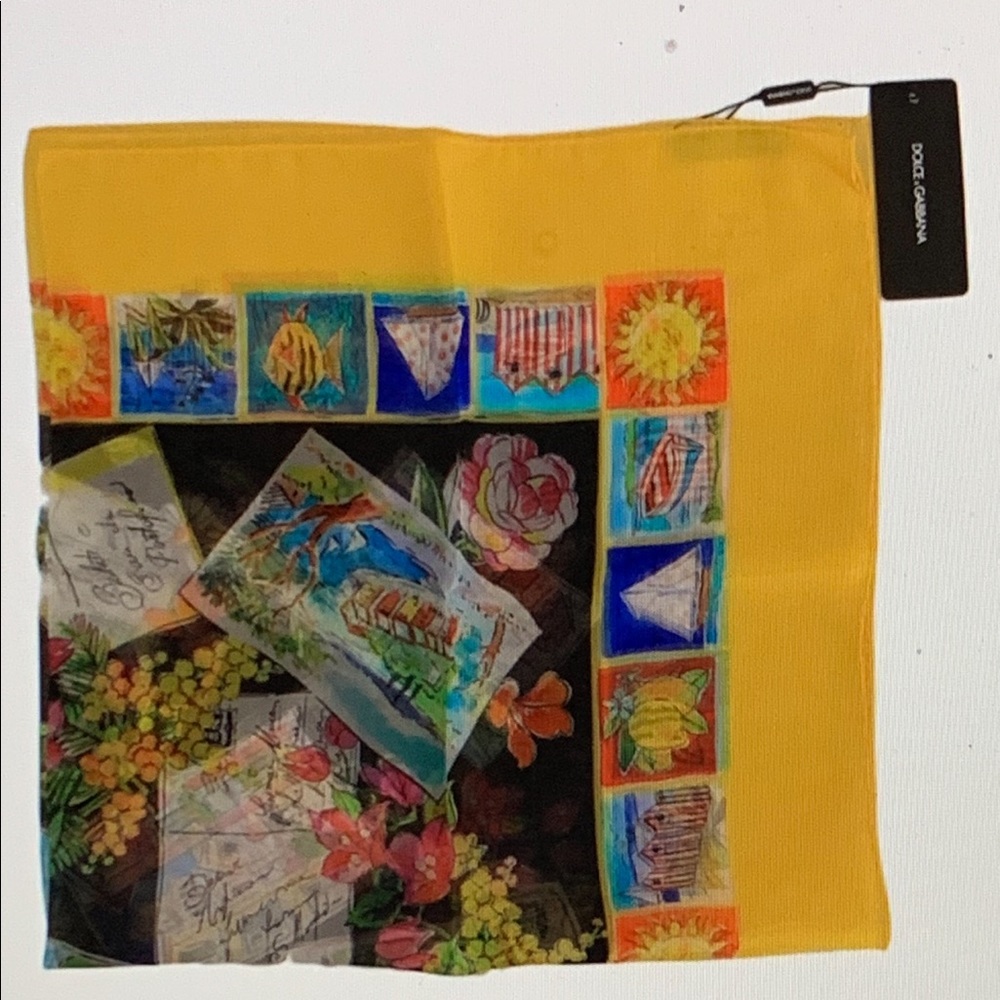 Dolce & Gabbana Silk Italian Riviera Scarf - Picture 6 of 6